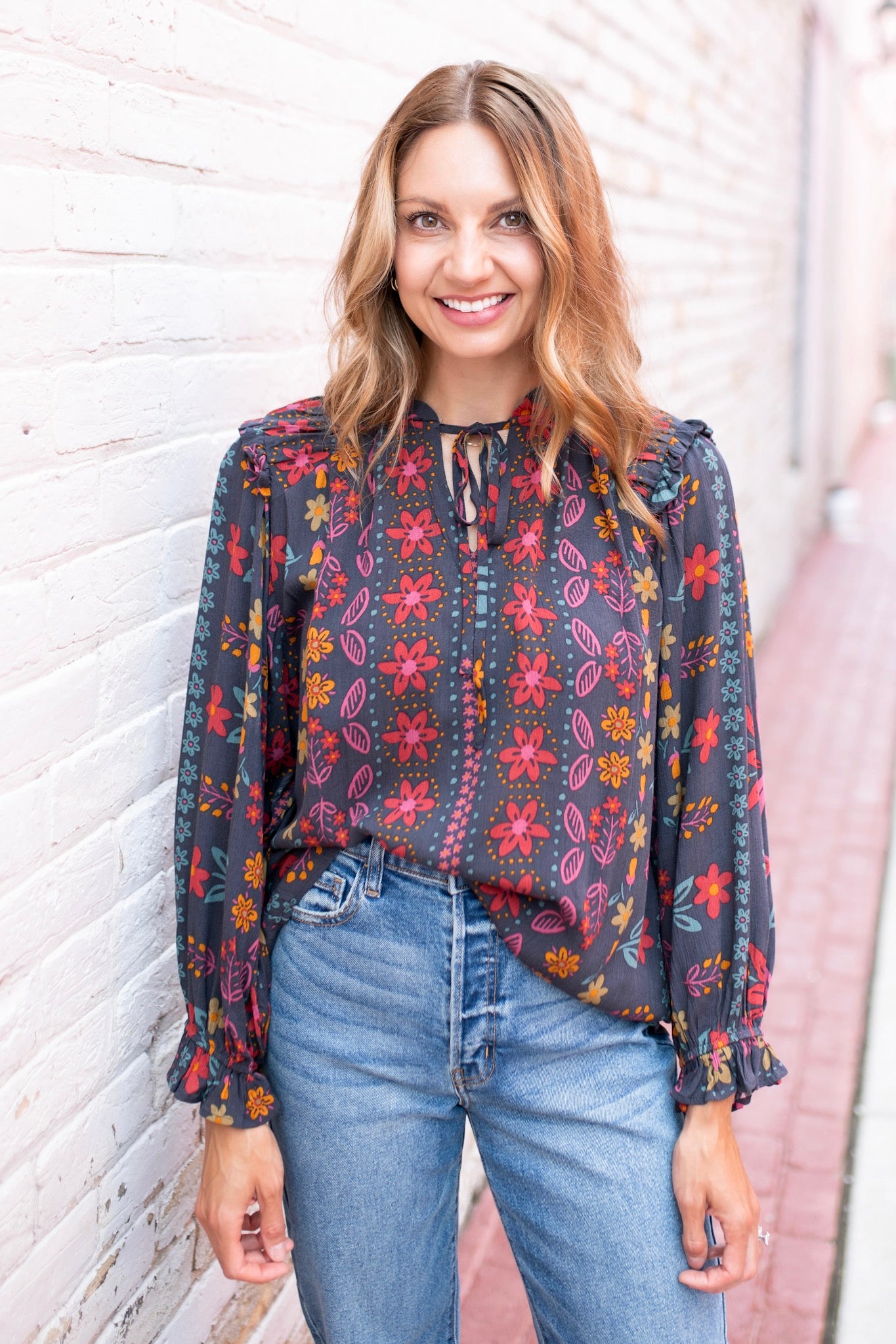 The Rowan Blouse - Navy