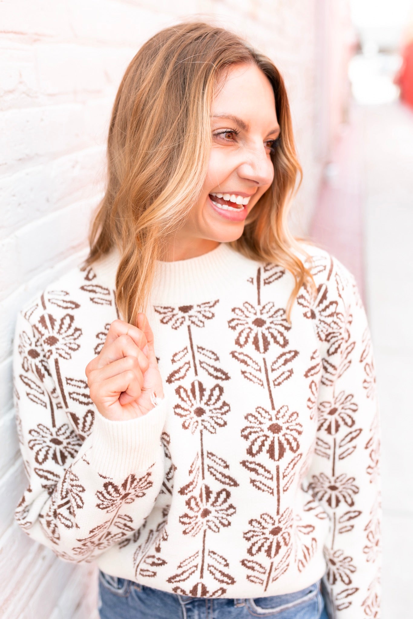 The Florence Floral Sweater - Chocolate