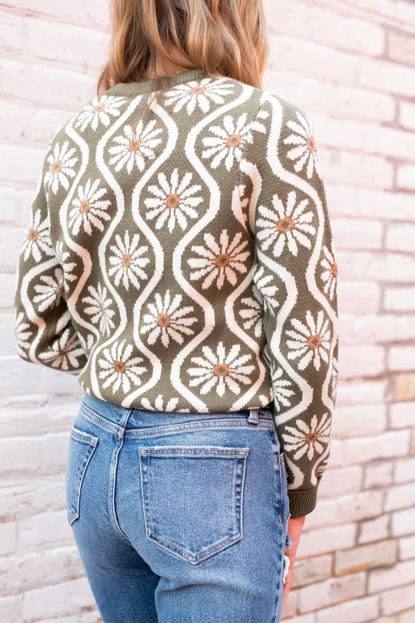 The Flower Power Sweater (Olive)