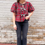 Tartan Plaid Bow Top